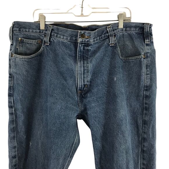 Carhartt Jeans Men’s 42x30 Work Heavy Duty Blue Denim 100% Cotton Distressed - Picture 6 of 10